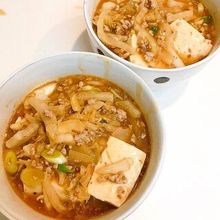 具沢山でガッツリ♪玉ねぎと白菜入りの麻婆豆腐